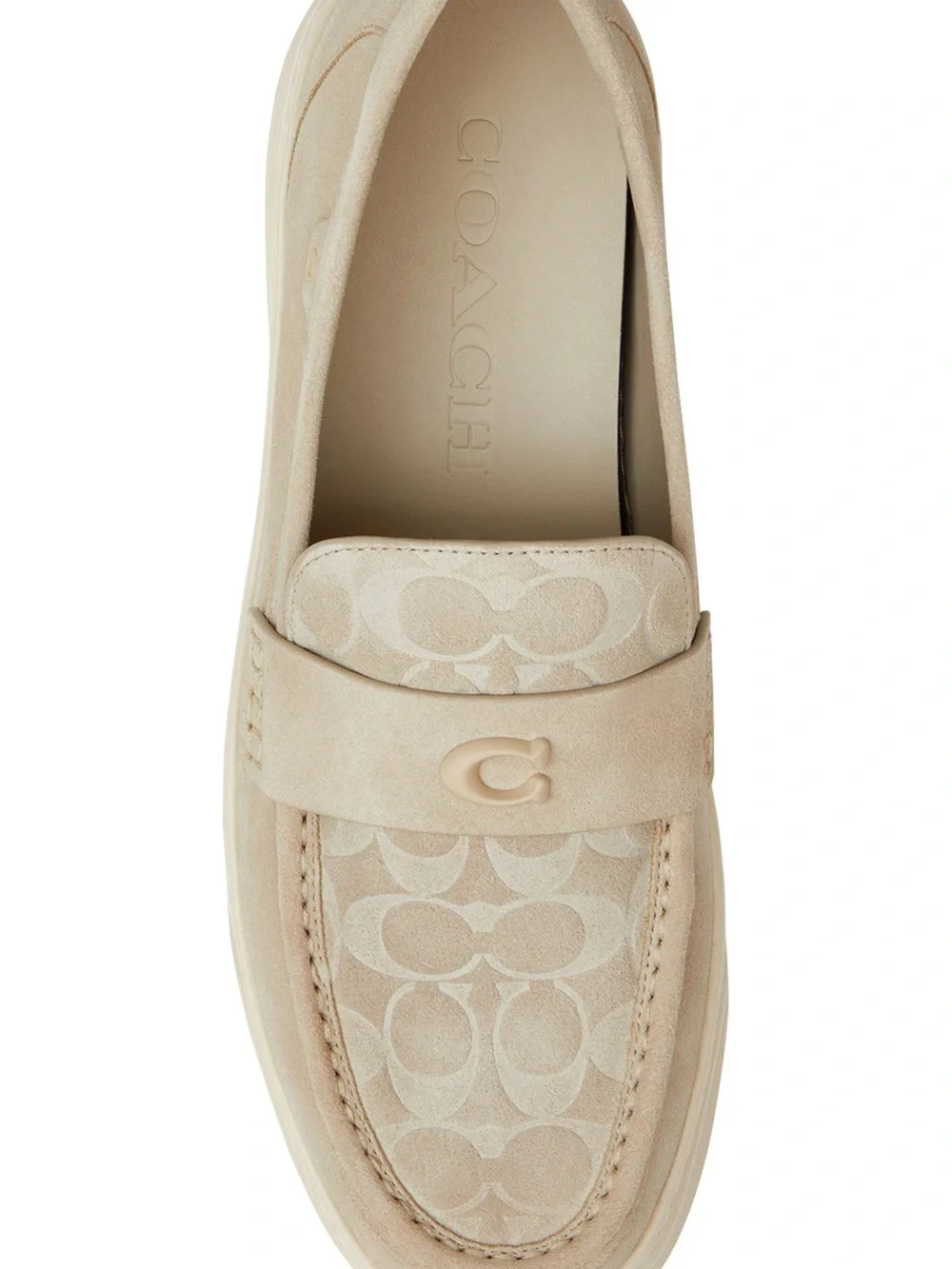 Coach Tan Suede Signature Slip-On Loafers NEW 8.5